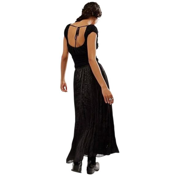 Free People New Vera City Black Pleated Maxi Ankle Skirt with Pockets 8 NWT - Picture 6 of 6